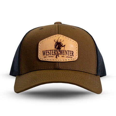Authentic Leather Patch Hat - Coyote Brown/Black